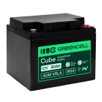 Greencell AGM VRLA 12V 50Ah maintenance-free battery for UPS, scales, camper (197x166x170mm)