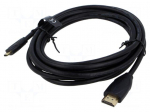 Cable | HDMI plug,micro HDMI plug | PVC | 3D,4K,ARC,HDR,UHD 2160p