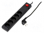 Plug socket strip: protective | Sockets: 5 | 230VAC | 10A