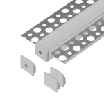 T&ouml;&ouml;riistad ja m&otilde;&otilde;teseadmed // Uued tooted t&ouml;&ouml;riistade, tarvikute kategoorias // Zestaw: profil aluminiowy do taśm LED, 2000 x 55 x 13 mm, podtynkowy, srebrny, klosz mleczny, 4 zaślepki
