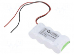 Re-battery: Ni-MH | C | 4.8V | 4000mAh | 250mm leads | 102x51x25.5mm
