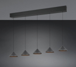 Trio Laguna LED piekarama lampa 5-pc matt black brushed steel 336210532 4017807667684