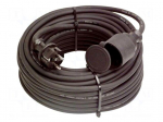 Extension lead | 3G2.5mm2 | 10m | rubber | black | Sockets no: 1 | 16A