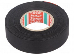 Fabric tape | PET wool | W: 19mm | L: 25m | black