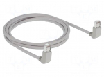 Patch cord | SF/UTP | Cat 5e | RJ45 up angled plug,both sides | Cu