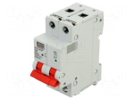 Circuit breaker | 230/400VAC | Inom: 63A | Poles: 2 | Charact: C | 6kA