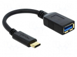 Cable | USB A socket,USB C plug | 0.15m | black | 22AWG,30AWG | 5Gbps