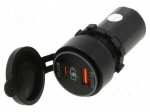 USB power supply | USB A socket,USB C socket | Sup.volt: 12VDC