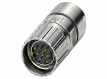 Connector: M23 | plug | PIN: 12 | crimped | straight | M23 PRO | 8A | 150V