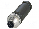 Connector: M12 | plug | PIN: 3 | 630V | straight | IP67 | screw terminal