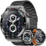 Smartwatch VELTORI VT100-1 with Black Silicone Strap and Black Eco Leather Strap / black
