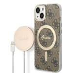 Guess Set GUBPP14MH4EACSW Case+ Charger for iPhone 14 Plus / 15 Plus 6.7" / brown