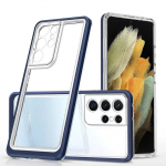 Caurspīdīgs 3in1 maciņ&scaron; Samsung Galaxy S22 Ultra Frame gēla pārvalkam, zils