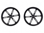 Wheel | black | Shaft: D spring | Pcs: 2 | push-in | &Oslash;: 90mm | W: 10mm