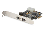 Firewire (800) PCI Express kaardikontroller, 2x v&auml;lis, 1x sisemine IEEE1394b 9pin, madal profiil, kiibistik: XIO2213B