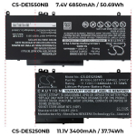 3400 mAh for Dell 0PYWG,5TFCY,53VJ6,954DF,JY8D6,JY8DF,NCVW8,NGGX5,OPYWG,RDRH9