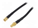 Cable | 50&Omega; | 5m | SMA socket,SMA plug,reverse | black