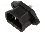 Connector: AC supply | socket | male | 10A | 250VAC | C14 (E) | IEC 60320