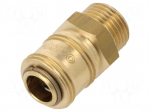 Quick connection coupling EURO | Mat: brass | Ext.thread: 1/2"
