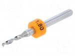 Drill bit | PCB | &Oslash;: 1.8mm | carbon steel | 1/8" (3,175mm)