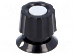 Knob | with pointer | ABS | &Oslash;shaft: 6mm | &Oslash;19x19mm | black | Shaft: smooth
