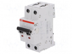 Circuit breaker | 400VAC | Inom: 6A | Poles: 2 | DIN | Charact: C | 10kA