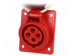 Connector: AC supply 3-phase | socket | female | 16A | 400VAC | IP67
