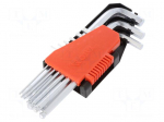 Key set | hexagon keys,spherical | Chrom-vanadium steel | Pcs: 10
