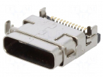 Socket | USB C | on PCBs | SMT | horizontal | USB 3.1 | gold flash | 1A