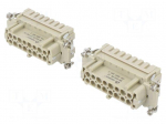 Connector: HDC | contact insert | female | DE | PIN: 32 | 32+PE | 16A | 500V