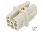 Connector: HDC | contact insert | female | S-D8 | PIN: 8 | size 3A | 10A