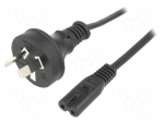 Cable | IEC C7 female,AS/NZS 3112 (I) plug | 1.8m | Sockets: 1 | PVC