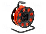 Extension lead | reel | Sockets: 4 | PVC | orange | 3x1,5mm2 | 30m | 10A