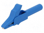 Crocodile clip | 15A | blue | 4mm | Conform to: EN61010 300VCAT II