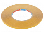 Tape: fixing | W: 6mm | L: 50m | Thk: 225um | double-sided | white | 60&deg;C