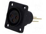 Socket | XLR | female | PIN: 3 | straight | sealed | THT | gold-plated | 5A