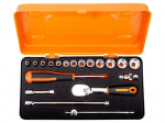 Wrench-set | 6-angles,socket spanner | 1/4" | 19pcs.