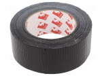 Tape: duct | W: 48mm | L: 50m | Thk: 0.14mm | black | caoutchouc | -10&divide;75&deg;C