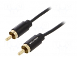 Cable | RCA plug,both sides | 2m | Plating: gold-plated | black