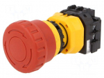Switch: emergency stop | 22mm | NC x3 | red | IP65 | mushroom | XW | Pos: 2
