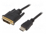Cable | DVI-D (18+1) plug,HDMI plug | PVC | 4.5m | black | 30AWG