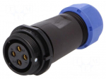 Connector: circular | plug | female | PIN: 4 | IP68 | SP21 | 4.5&divide;7mm | 30A