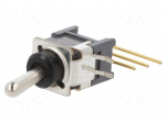 Switch: toggle | Pos: 2 | SPDT | ON-ON | 0.1A/28VAC | 0.1A/28VDC | B | THT