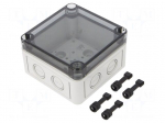 Enclosure: multipurpose | X: 94mm | Y: 94mm | Z: 57mm | TK PC | grey | IP66