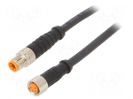 Cable: for sensors/automation | M8 | PIN: 4 | 2m | plug | 60VDC | 50VAC | 4A