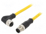 Cable: for sensors/automation | M12 | PIN: 4 | 5m | plug | 250VDC | 250VAC