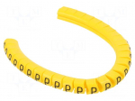 Markers | Marking: P | 2.5&divide;5mm | PVC | yellow | -30&divide;60&deg;C | leaded | PA-1