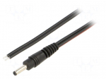 Cable | 2x0.75mm2 | wires,DC 3,5/1,3 plug | straight | black | 1.5m