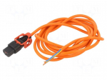 Cable | IEC C13 female,wires | 3m | with IEC LOCK+ locking | orange