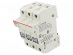 Fuse holder | for DIN rail mounting | 30A | 600VAC | Poles: 3 | IP20